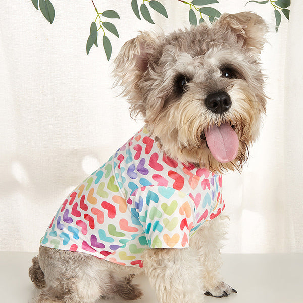 Colorful Heart Dog T-Shirt