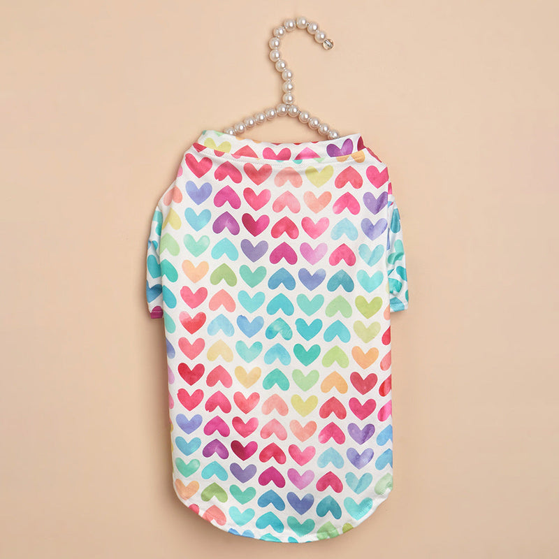 Colorful Heart Dog T-Shirt