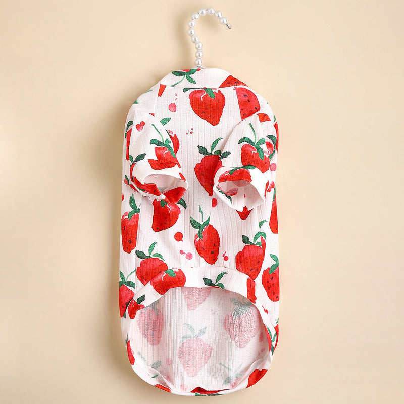 Strawberry Print Dog Tee