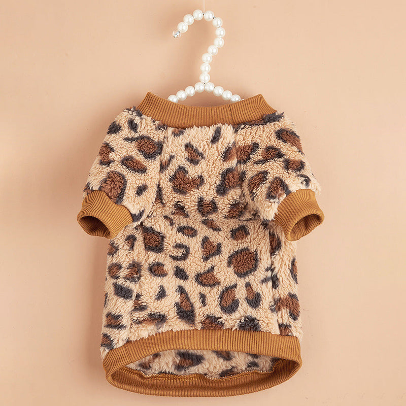 Zipper Leopard Dog Coat
