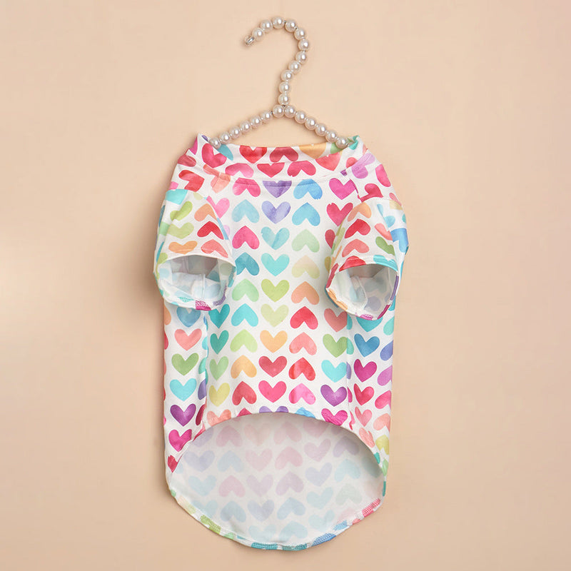 Colorful Heart Dog T-Shirt