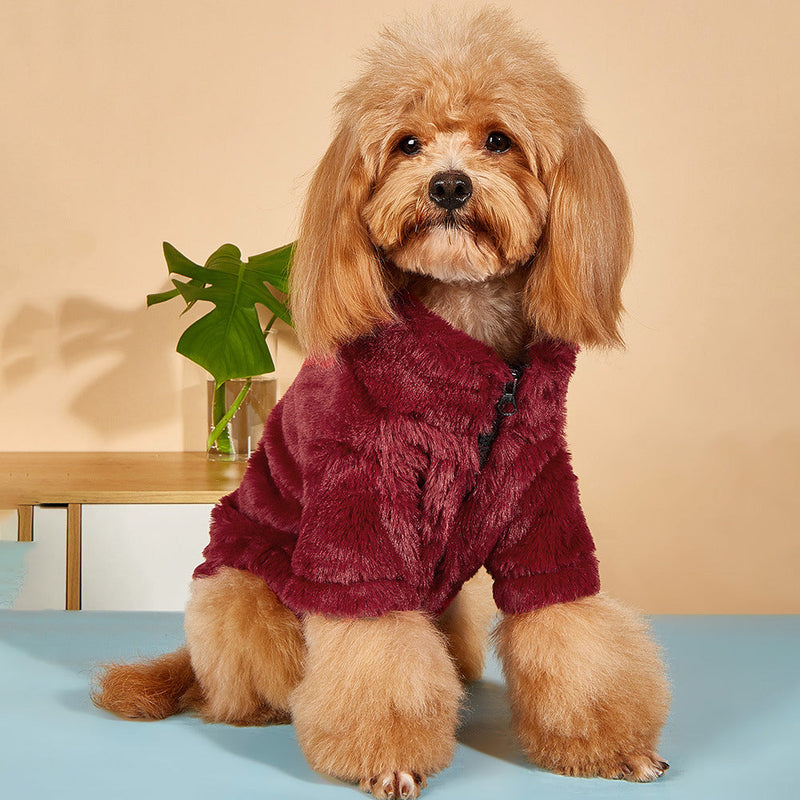 Solide Color Dog Jacket - Red