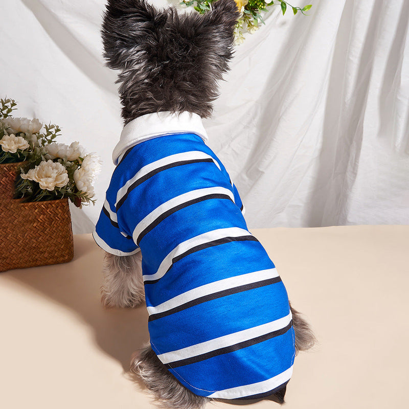 Striped Dog Shirt - Blue