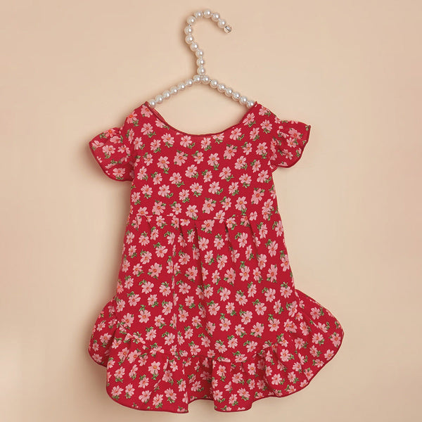 Floral Print Dog Shirt - Red