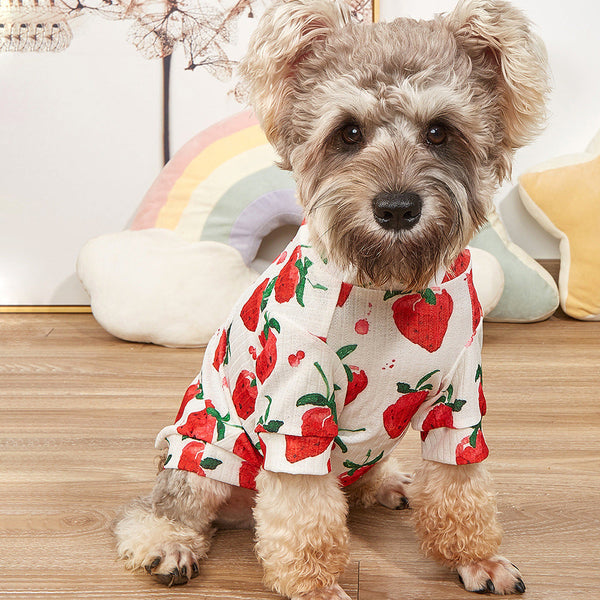 Strawberry Print Dog Tee