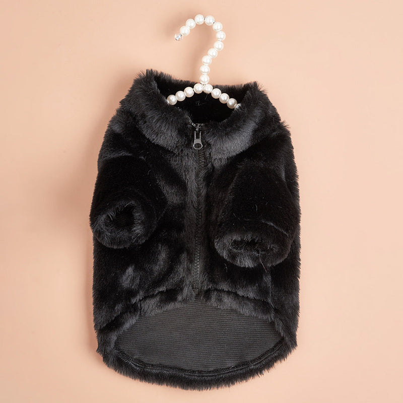 Solide Color Dog Jacket - Black