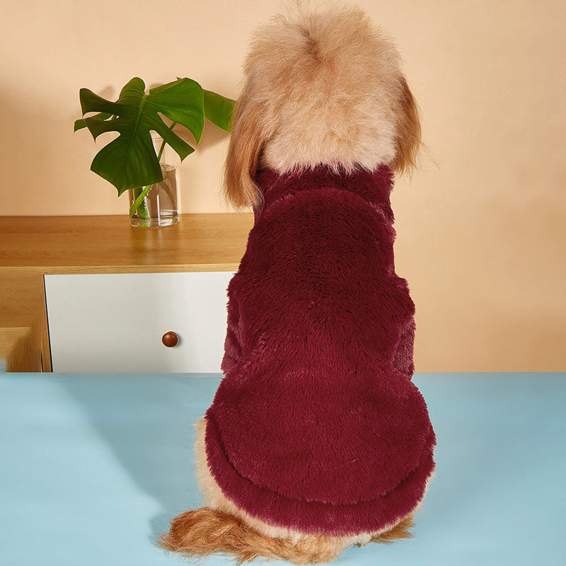 Solide Color Dog Jacket - Red