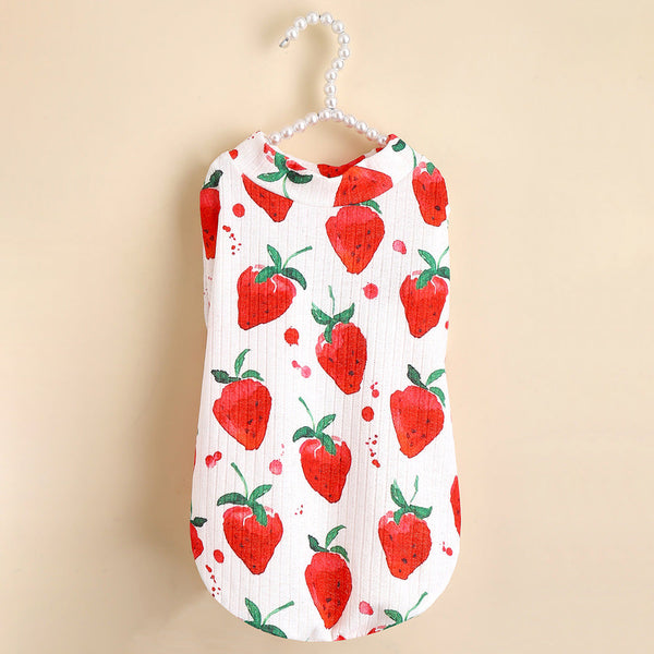 Strawberry Print Dog Tee
