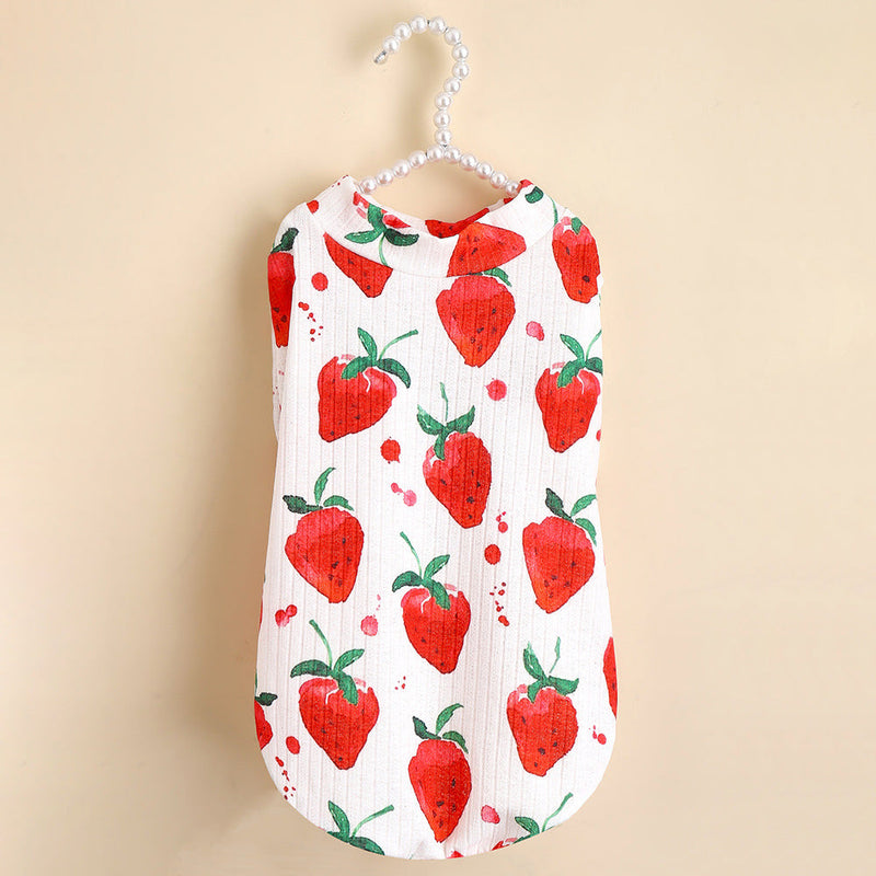 Strawberry Print Dog Tee