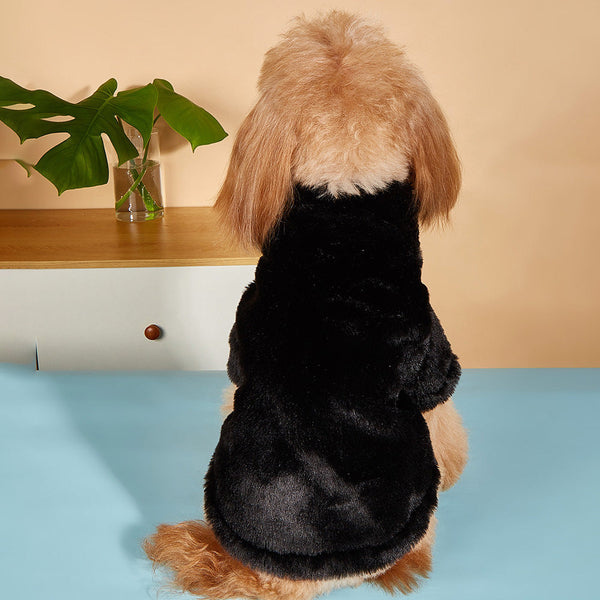 Solide Color Dog Jacket - Black