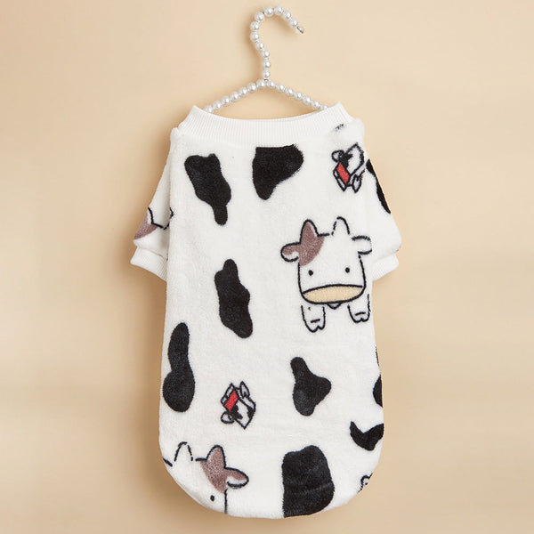 Cartoon Cow Pattern Dog Sweatshirt