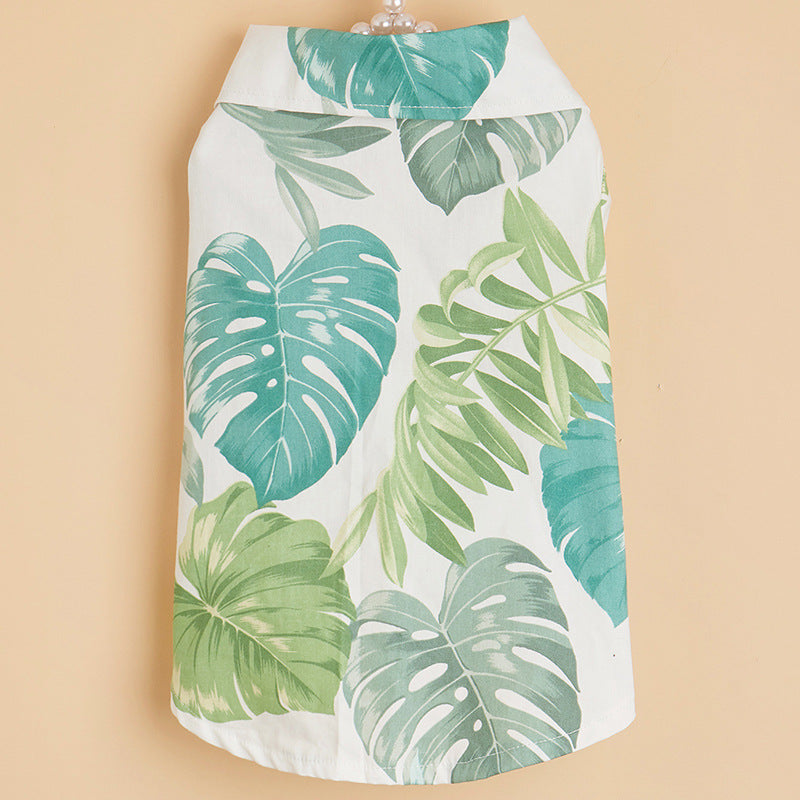Leaf Print Pet Shirt