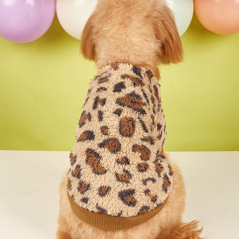 Zipper Leopard Dog Coat