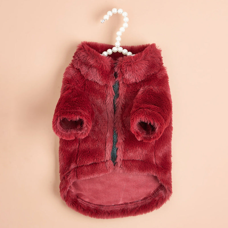 Solide Color Dog Jacket - Red