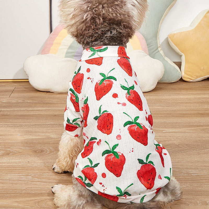 Strawberry Print Dog Tee