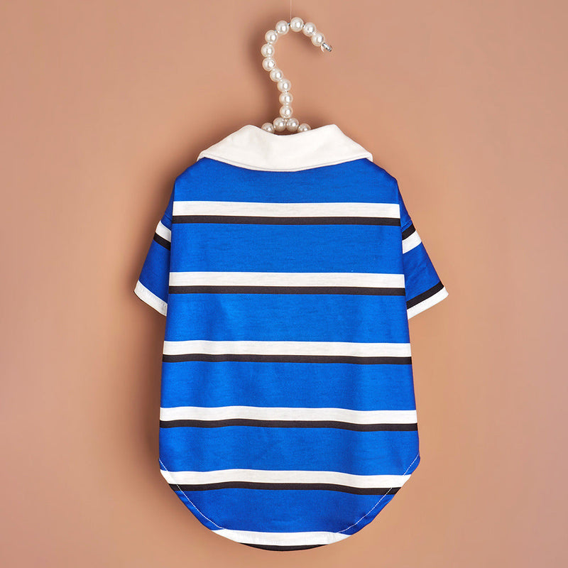 Striped Dog Shirt - Blue
