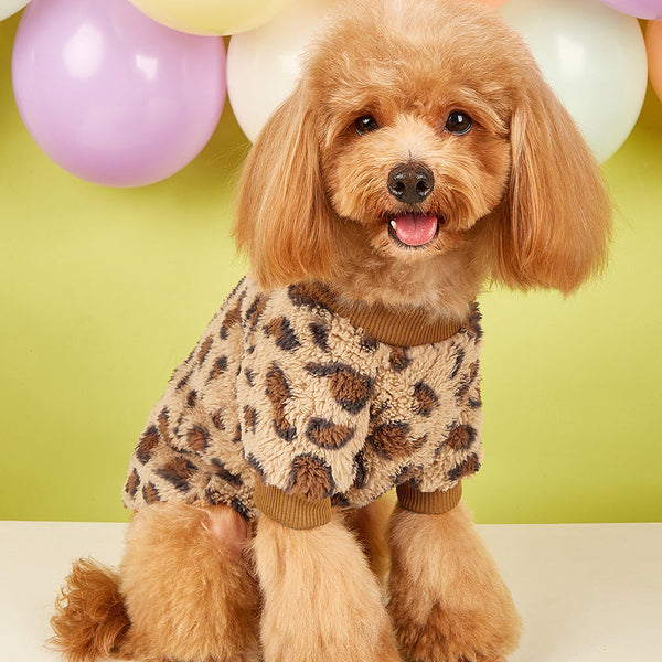Zipper Leopard Dog Coat