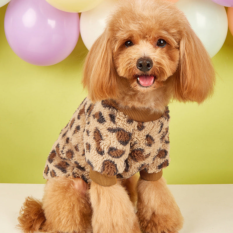 Zipper Leopard Dog Coat